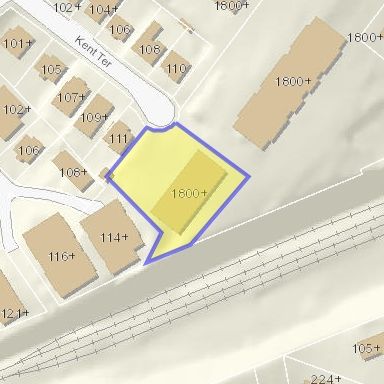 Map view of 1800 JEFFERSON PARK AVE Unit 120 from GIS database.