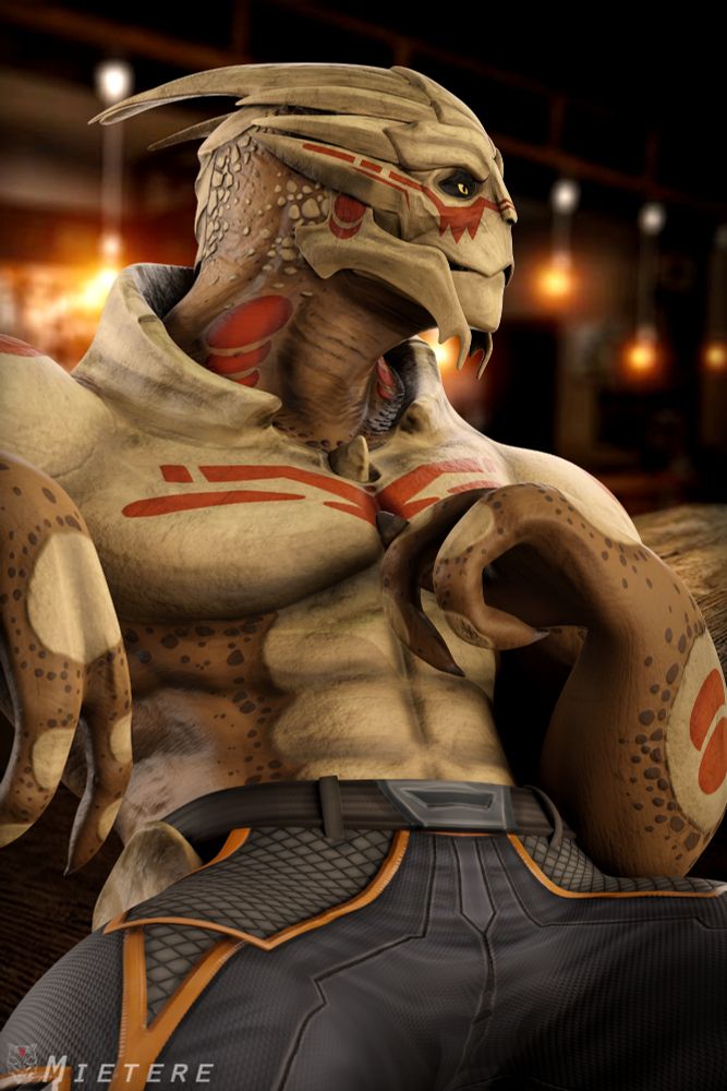 Raskus without a shirt