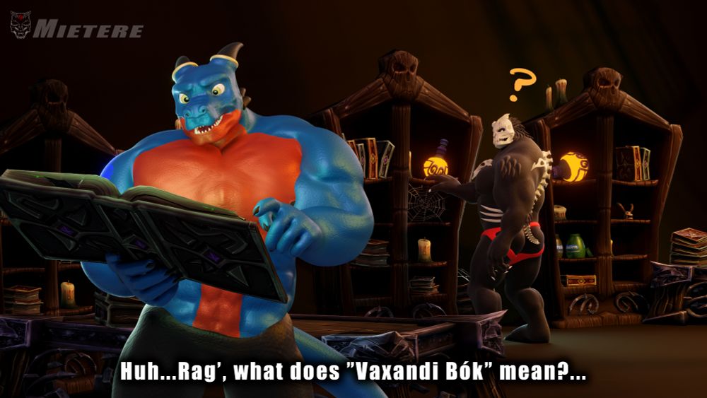 Kalos reads from an Icelandic tome that unexpectedly makes Ragnarøk massive. 