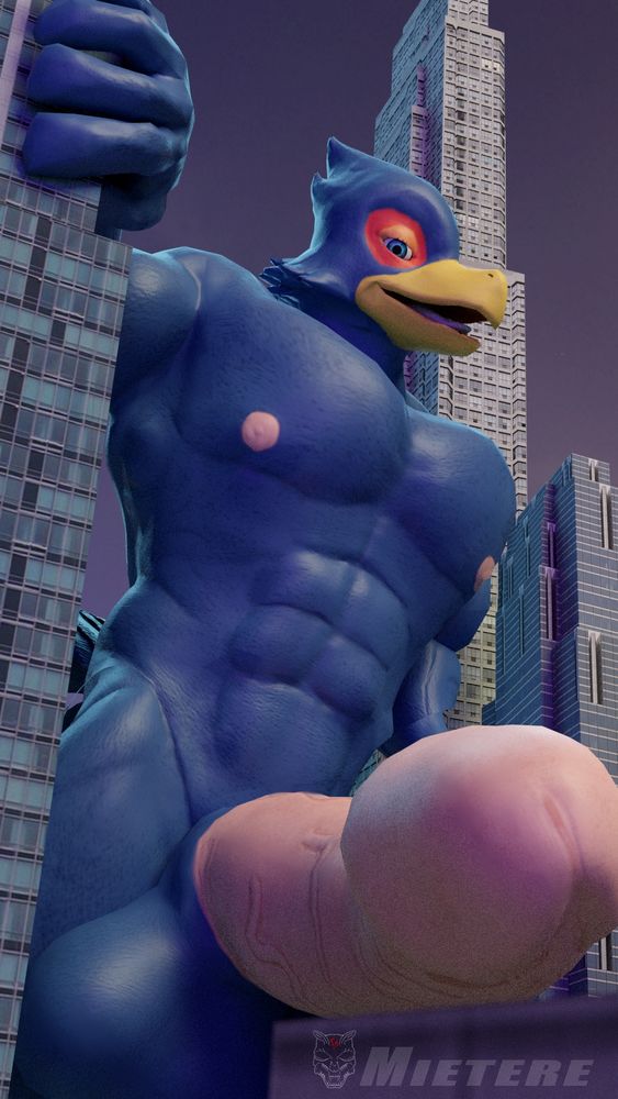 Macro hyper muscle Falco in city