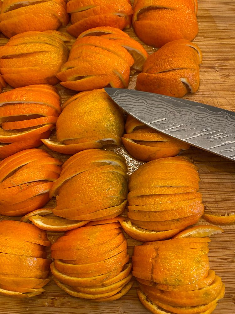 Clémentines et couteau