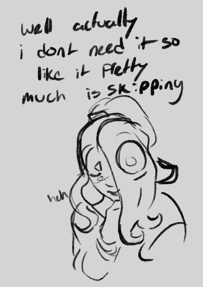 a younger shiver chucking and saying “well actually i dont need it so like it pretty much is skipping”