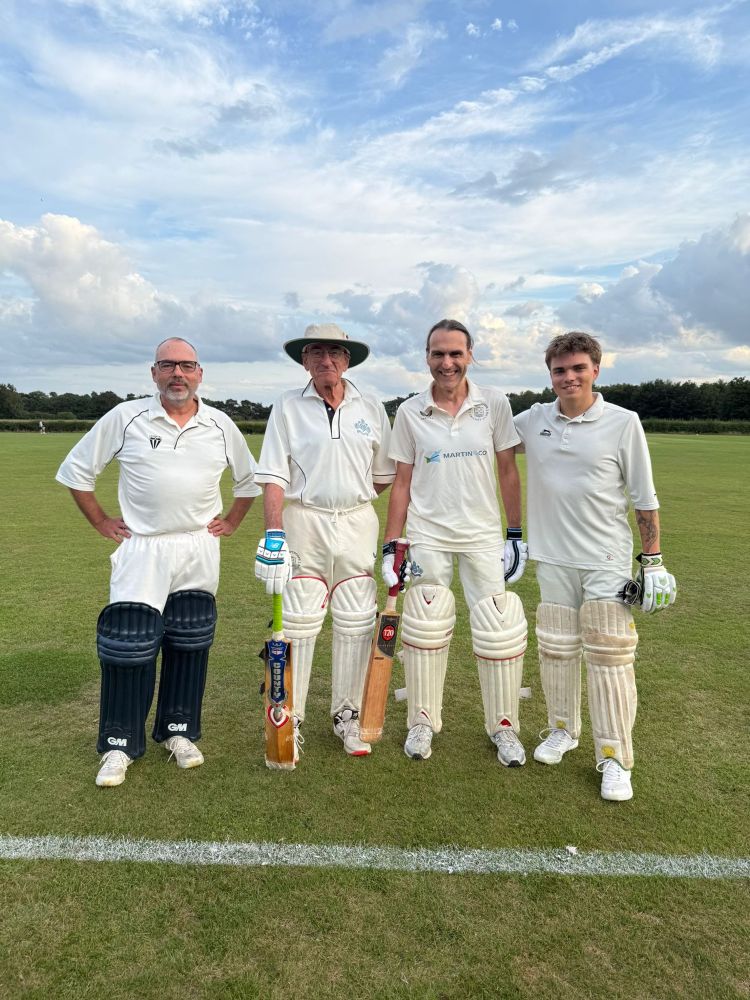 The Latimers in cricket whites about to bat 1-4.
My brother, father, myself and nephew.