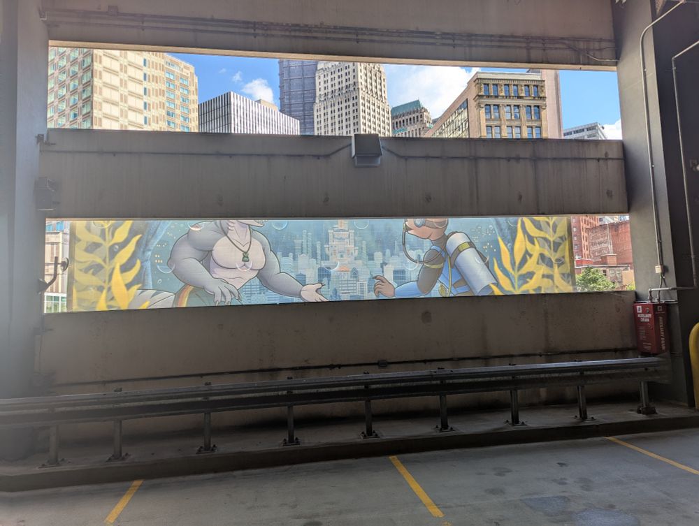 The back of the Anthrocon 2025 banner.
