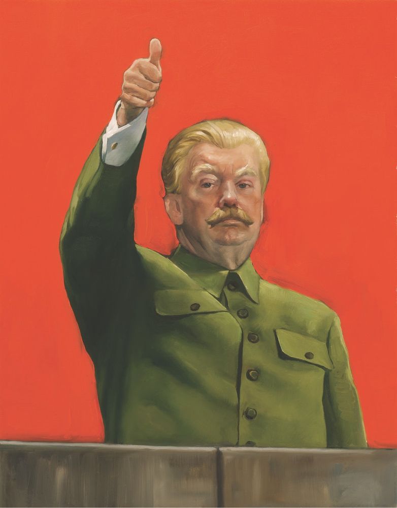 Old Soviet styled picture of Trump as Stalin.