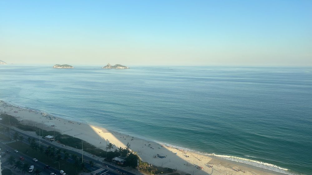 View of the ocean from a high riser 