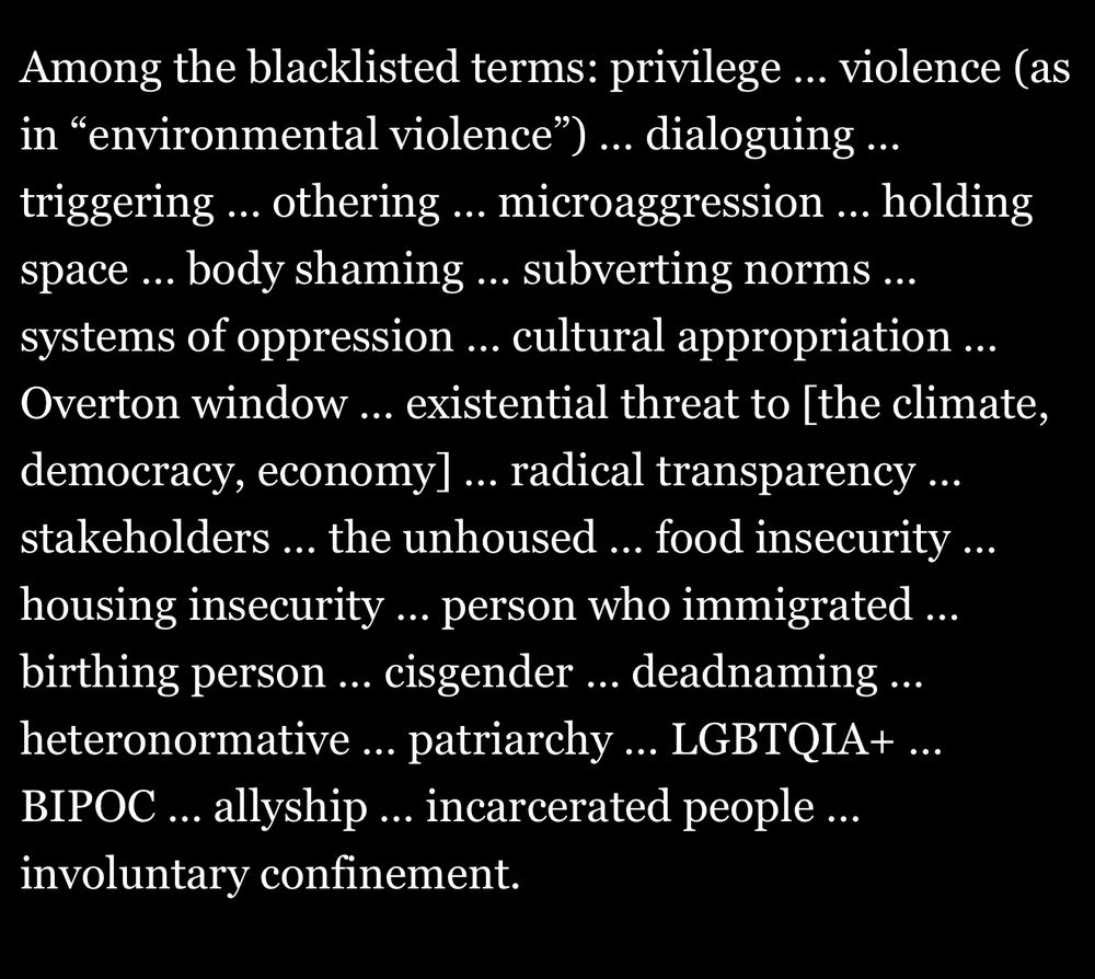 A list of words 