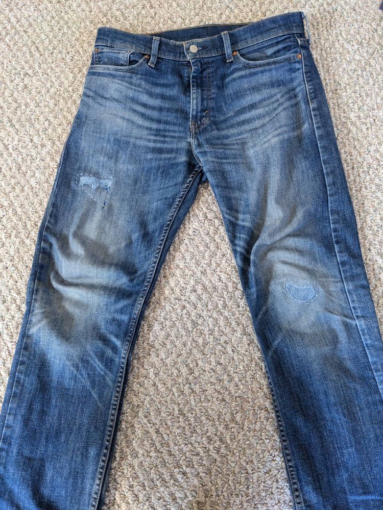Mended pair of jeans