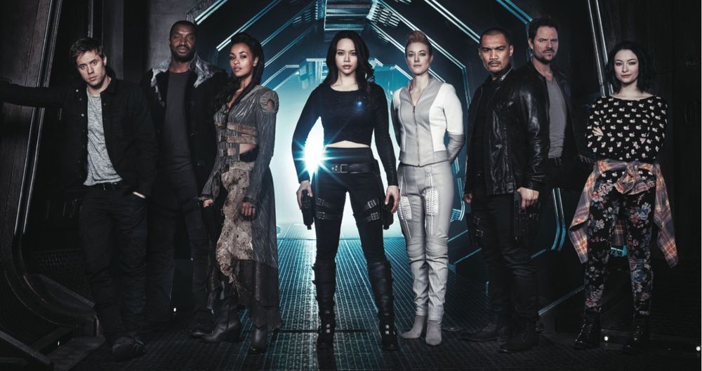 A cast shot for series 3 of Dark Matter.
