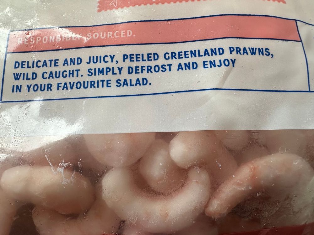 A picture of prawns sources from Greenland