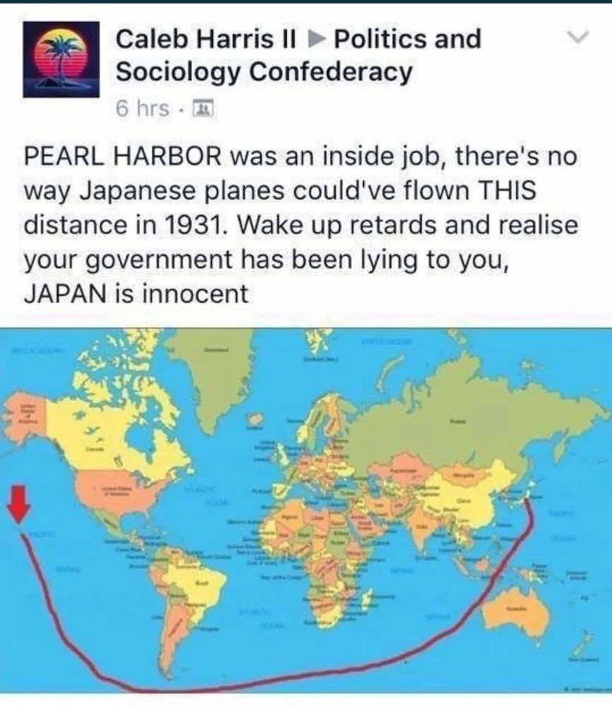 A world map centered around the 0° meridian. An arrow marks the location of Hawaii on the left of the map. A line is drawn from Hawaii to Japan on the right of the map.