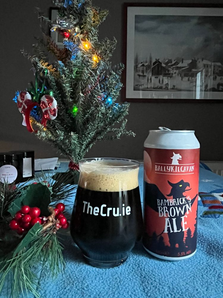 A can of Ballykilcavan Bambrick’s Brown, looking festive.