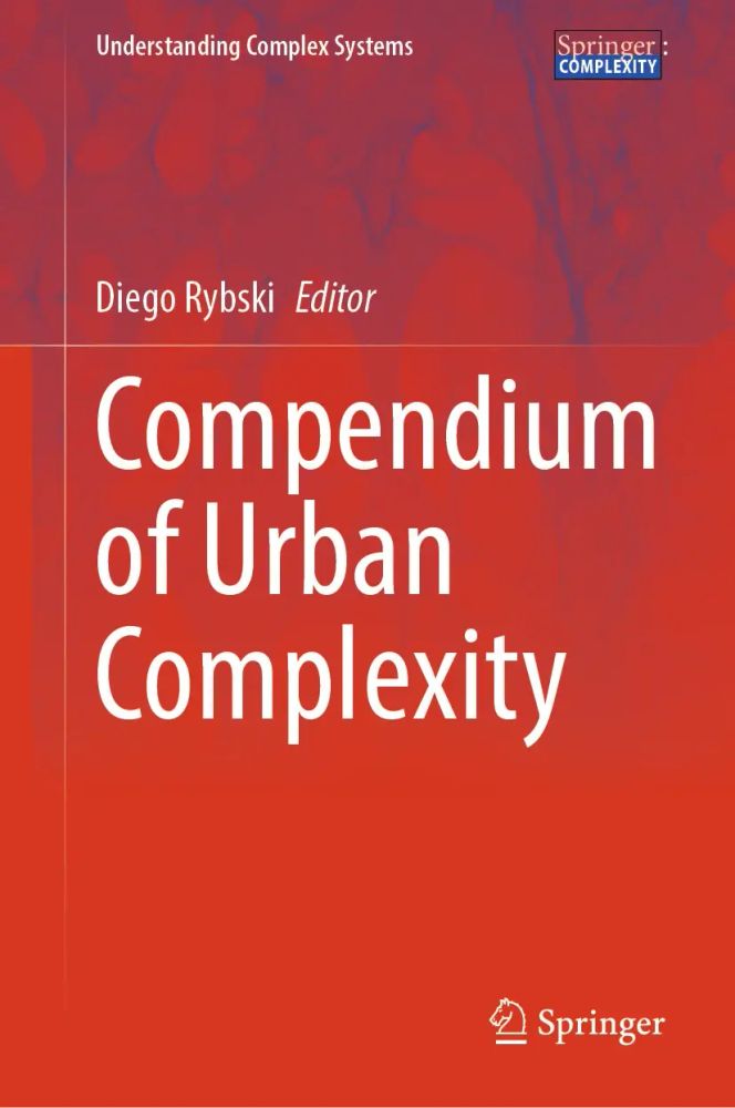 Red book cover reading Compendium of Urban Complexity. Diego Rybski Editor. Springer