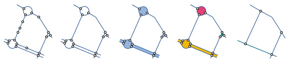 Sketch showing the street network simplification process.