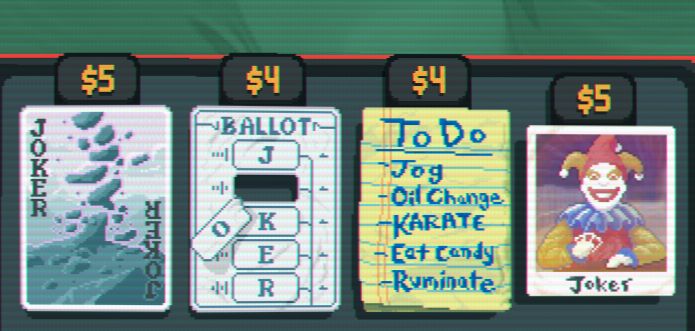 balatro shop with the photograph joker and hanging chad joker