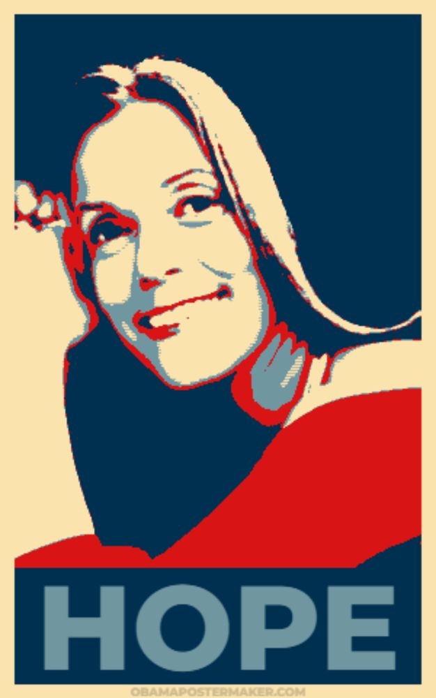 Obama HOPE style poster generated by AI w/ image of Dr. Joanne Freeman