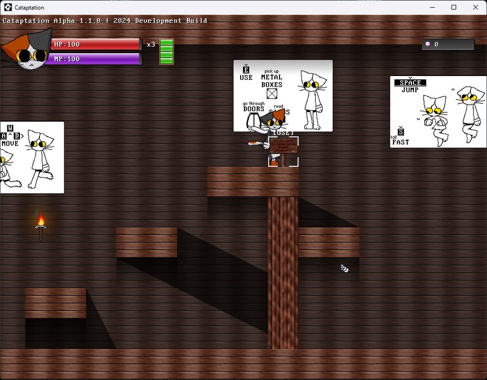 Another screenshot of the tutorial levels in Cataptation.
