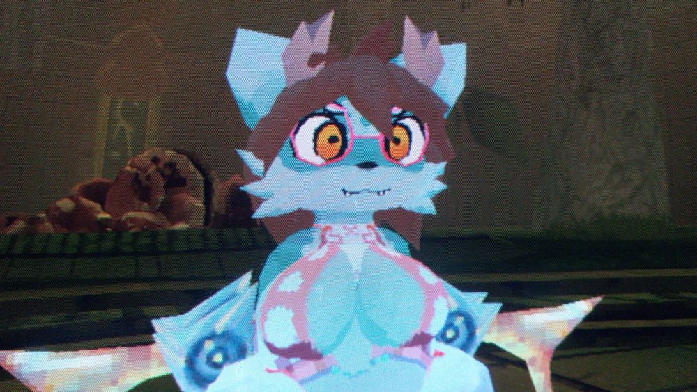Zoomed in shot on the ViewSonic E70fB of my ATLYSS character, Maelyn. A level 20 Mystic equipped with a Precise Serrated Bow and an Aquapetal Staff about to beat the second boss, 'The Colossus' framed in the background of the shot.