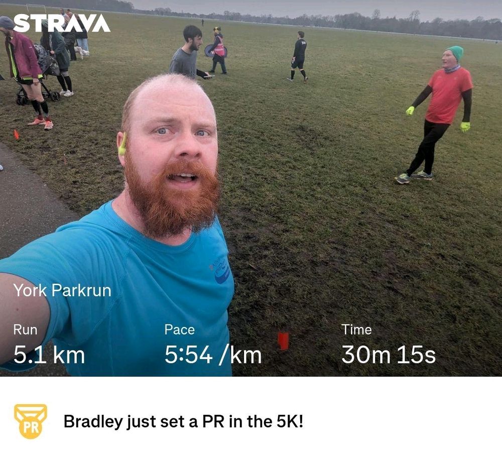 Me, rather sweaty at York Parkruns finishing line!