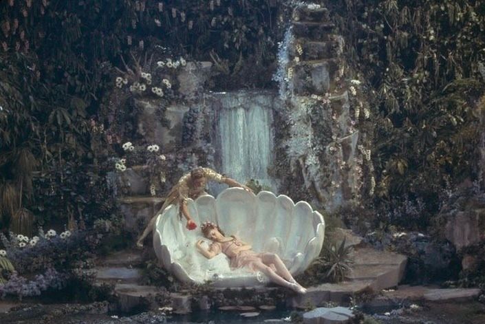 A series of photos of the NYC Ballet's production of A Midsummer Night's Dream. They look like an impressionistic painting.