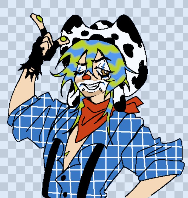 rodeo clown dogboy. yeehaw. sorry i'm too tired to explain how it looks, it's ORiiPUP but rodeo clown.