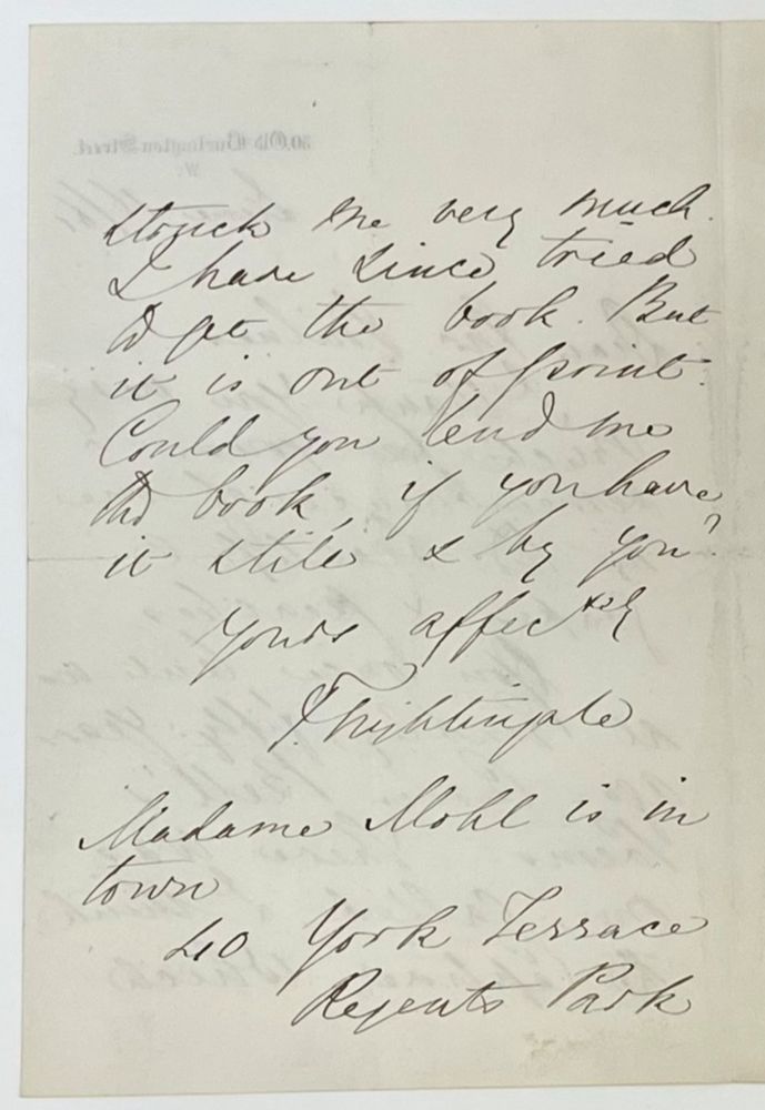 Page two of a letter from Florence Nightingale to Richard Monckton Milnes.