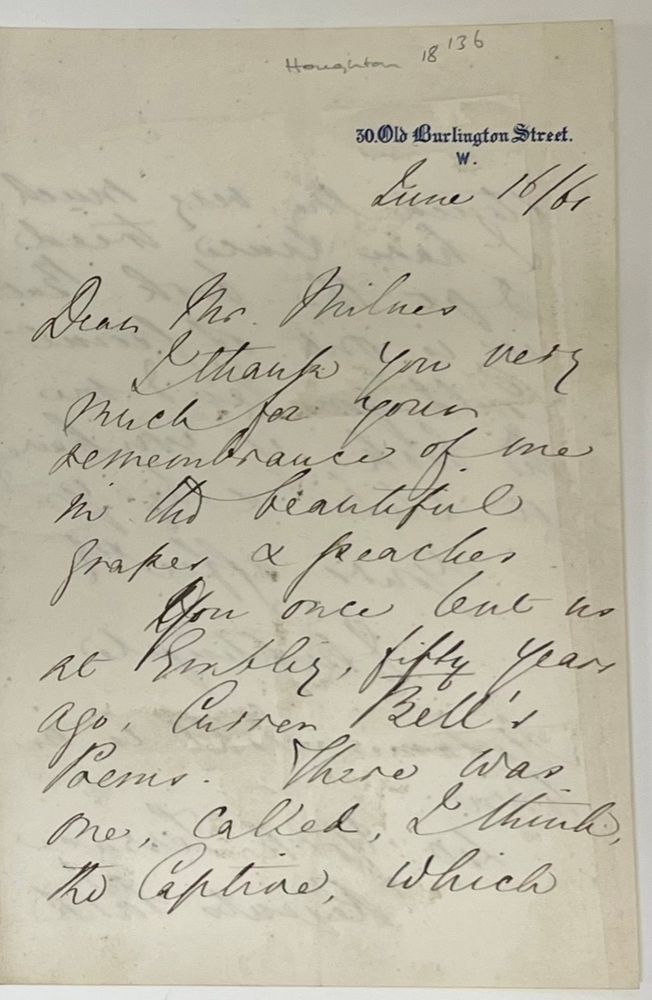 Page one of a letter from Florence Nightingale to Richard Monckton Milnes.