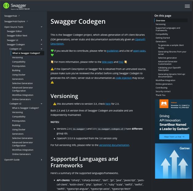 Swagger Codegen Documentation