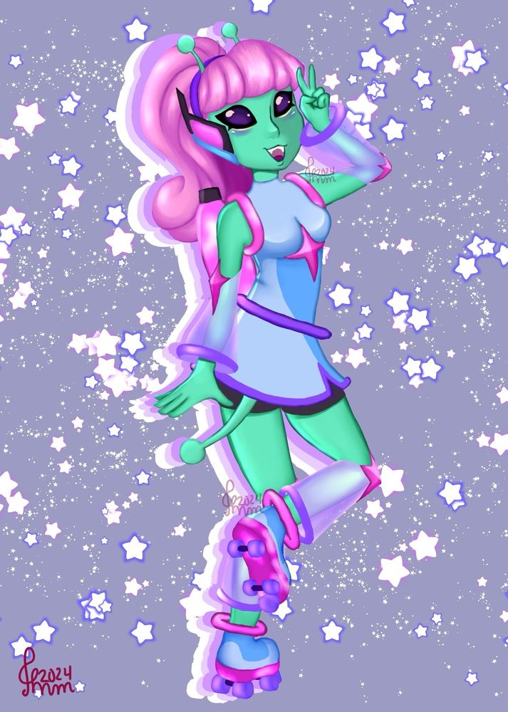 juno from overwatch in a fanmade alien skin