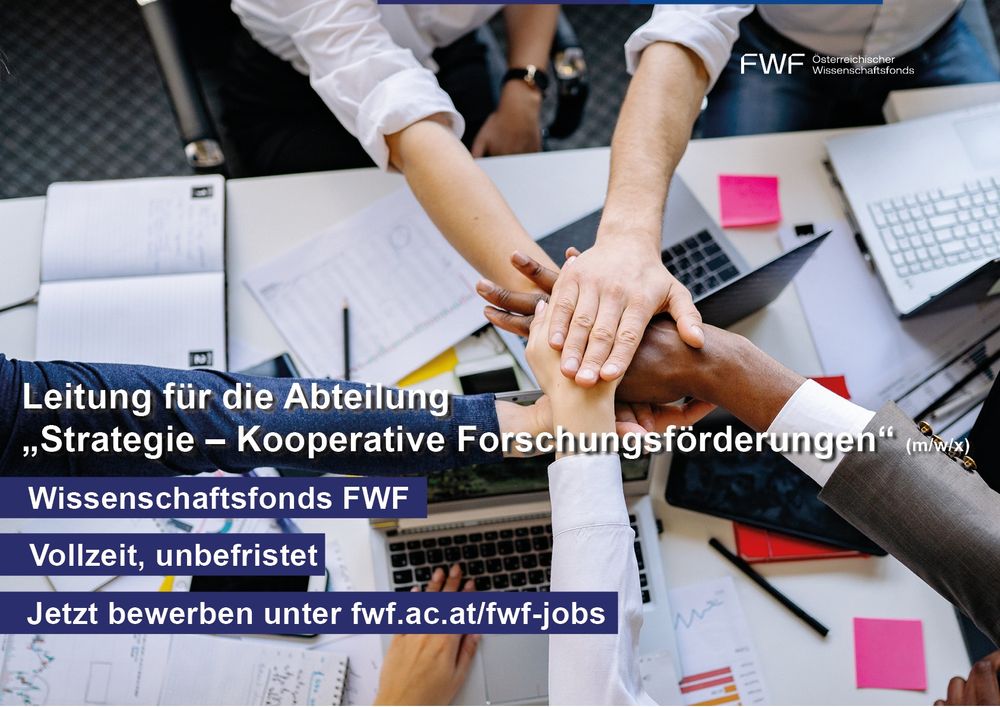 Job beim FWF: Leitung für die Abteilung „Strategie – Kooperative Forschungsförderungen“