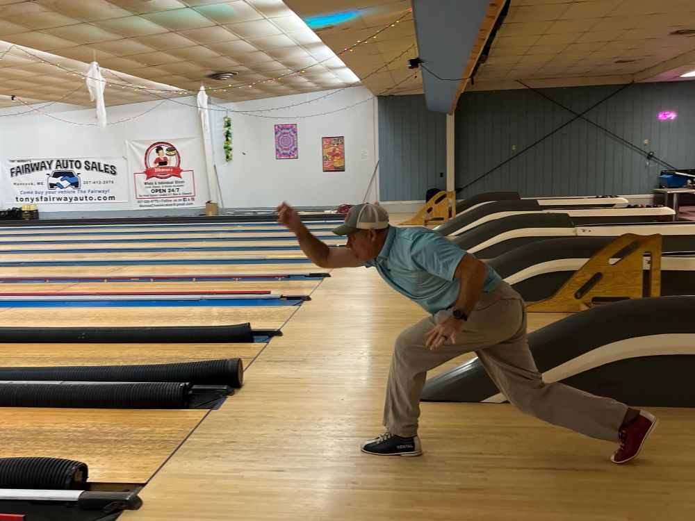 A profile of man that has just bowled