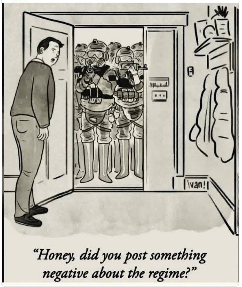 Man opens door to see storm troopers,  says: ”Honey, did you l post something negative about the regime?