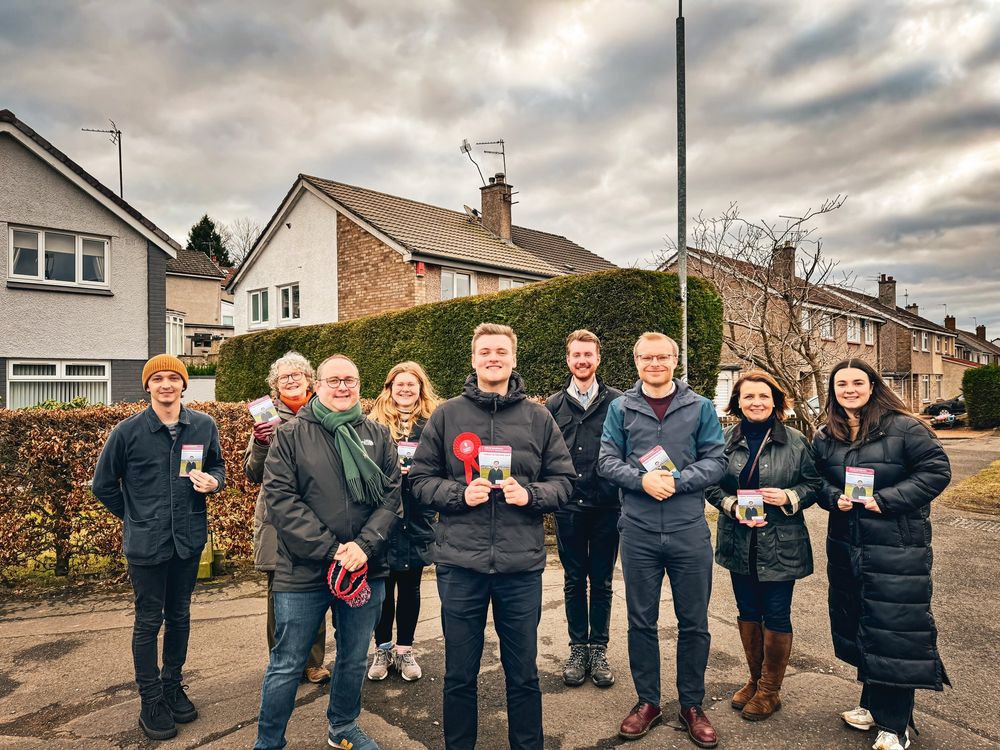 Labour activists with Aidan in the centre 