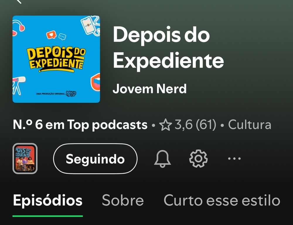 Print do Depois do Expediente no top 6 do Spotify Brasil! 