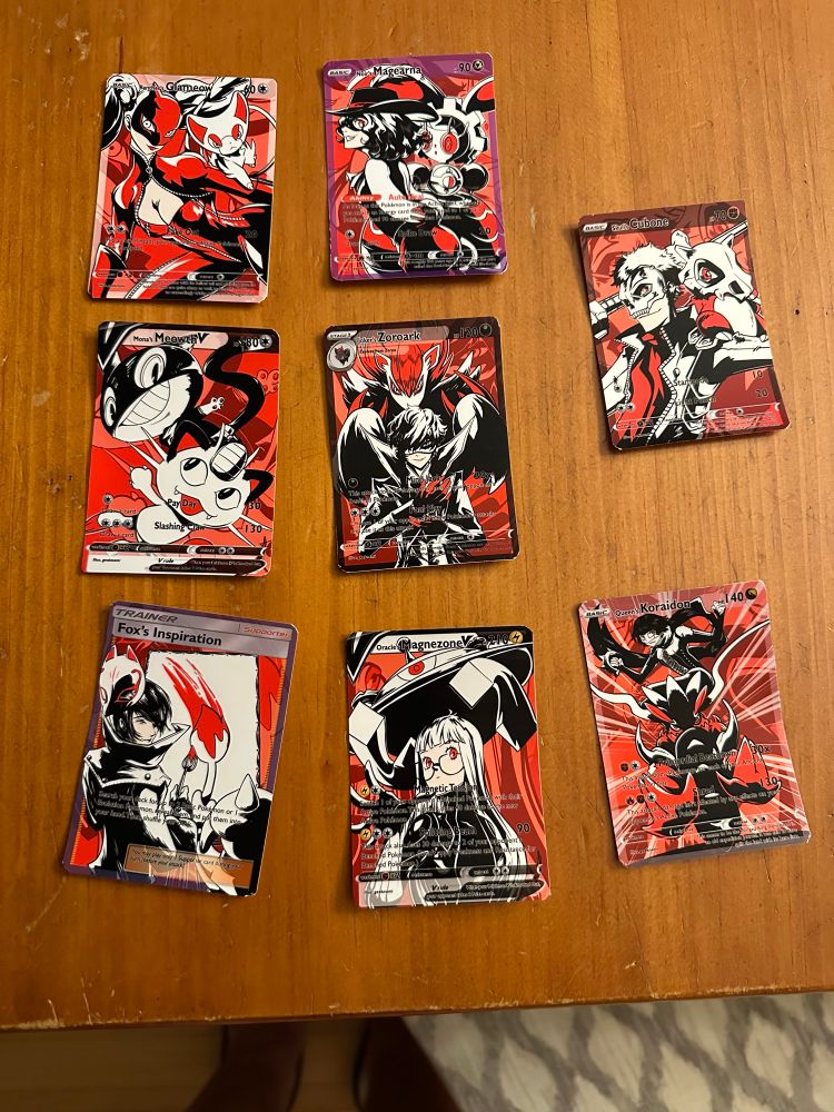 Persona 5 themed Pokemon cards