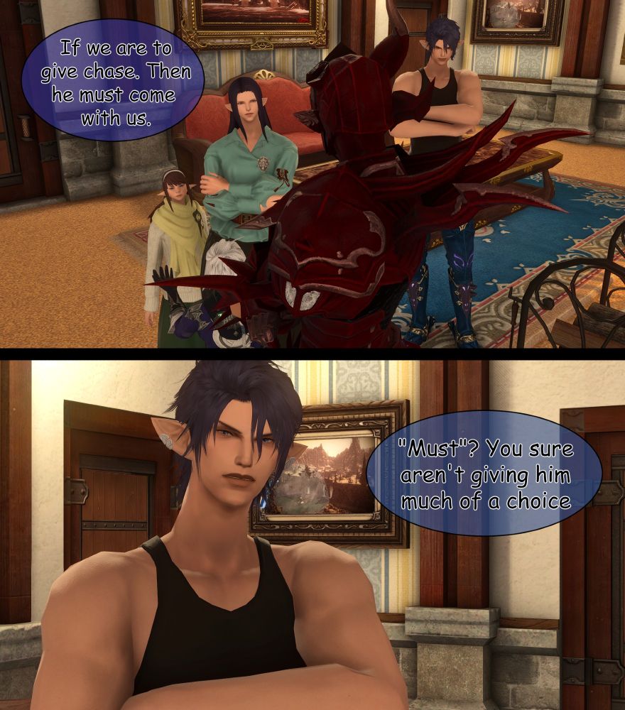 They discuss in detail about going after Thordon. Lantis really isn't happy about it. Texts on image read

"If we are to give chase, then he must come with us."
""Must"? You sure aren't giving him much of a choice"