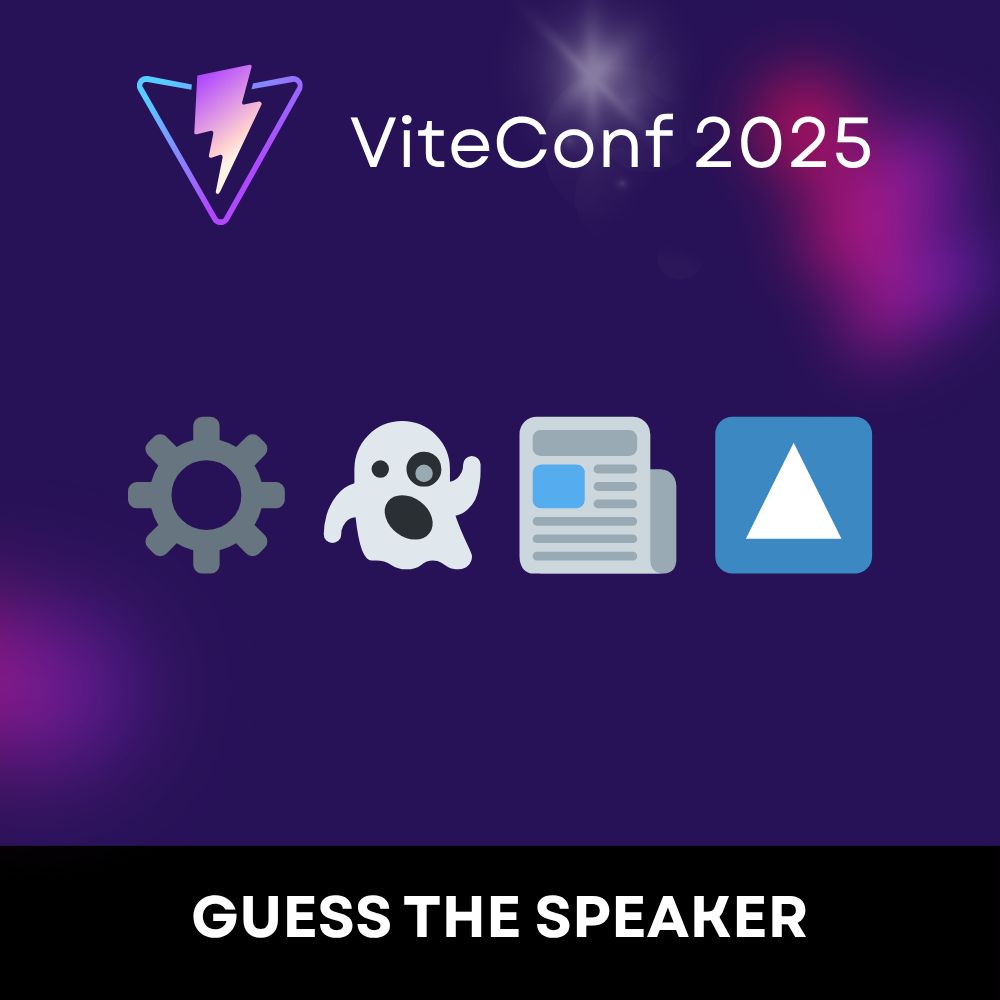 The image riddle as first clue for the speaker reveal. It shows for emojis: A gear, a ghost, a newspaper and a triangle.