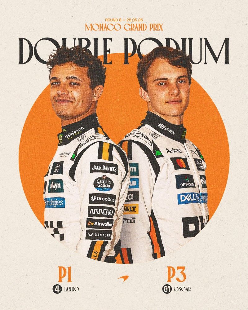 lando norris and oscar piastri double podium graphic