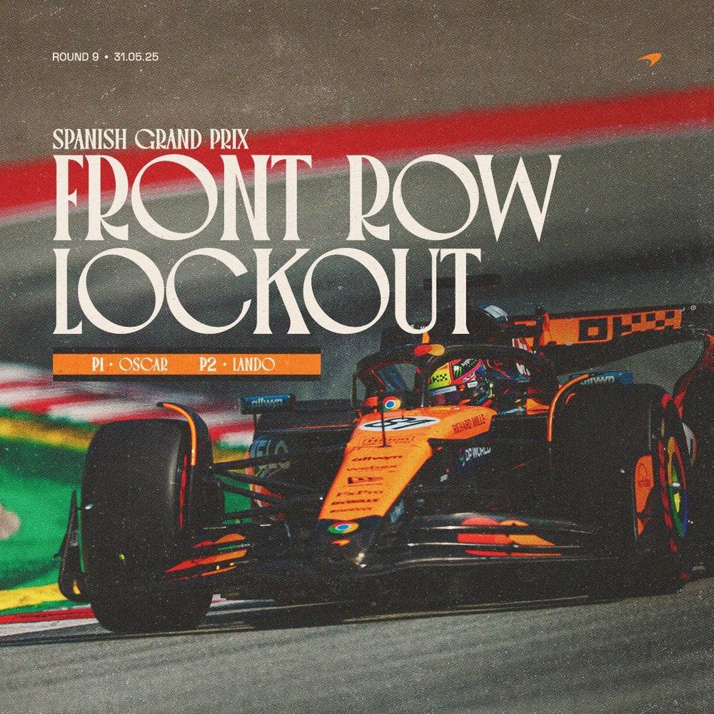 graphic for front row lockout - Oscar piastri p1 and lando norris p2