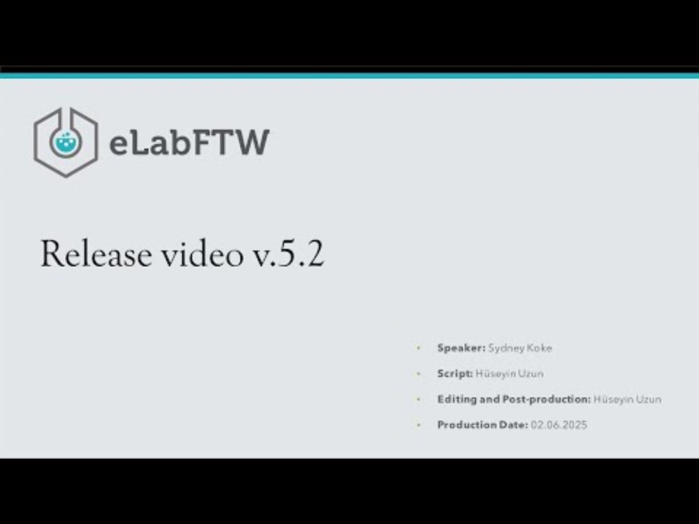eLabFTW [v.5.2] [Release-Video]