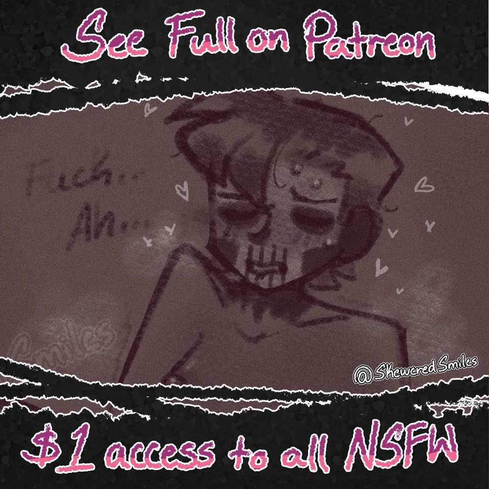Promotional image for Patreon showing Harrowhark in a suggestive/ erotic pose. 