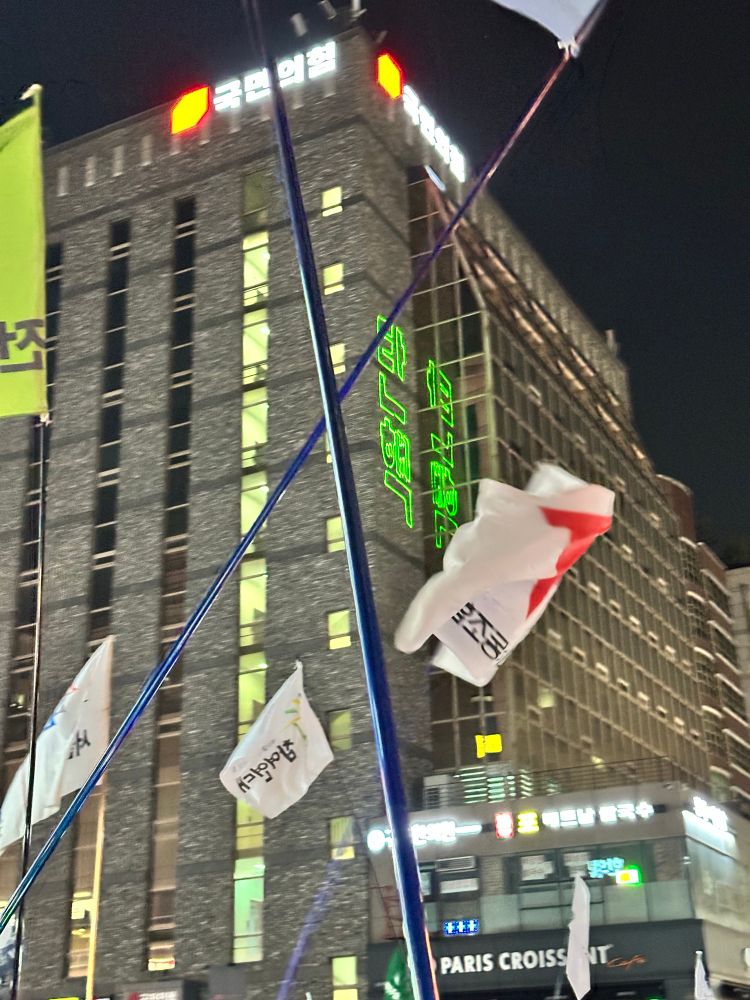 국힘 당사까지 행진해서 레이저쇼를 하는 민주시민들의 기개. 