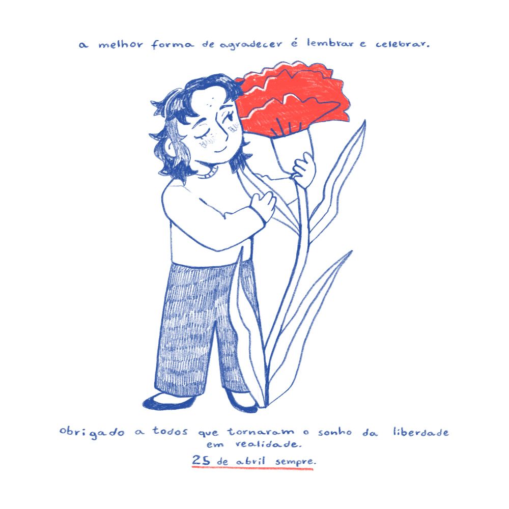 the young lady is now a woman and the carnation has grown as well.

“the best way to say thanks is to remember and celebrate. thank you to all that made the dream of freedom into a reality. 25th of april forever”