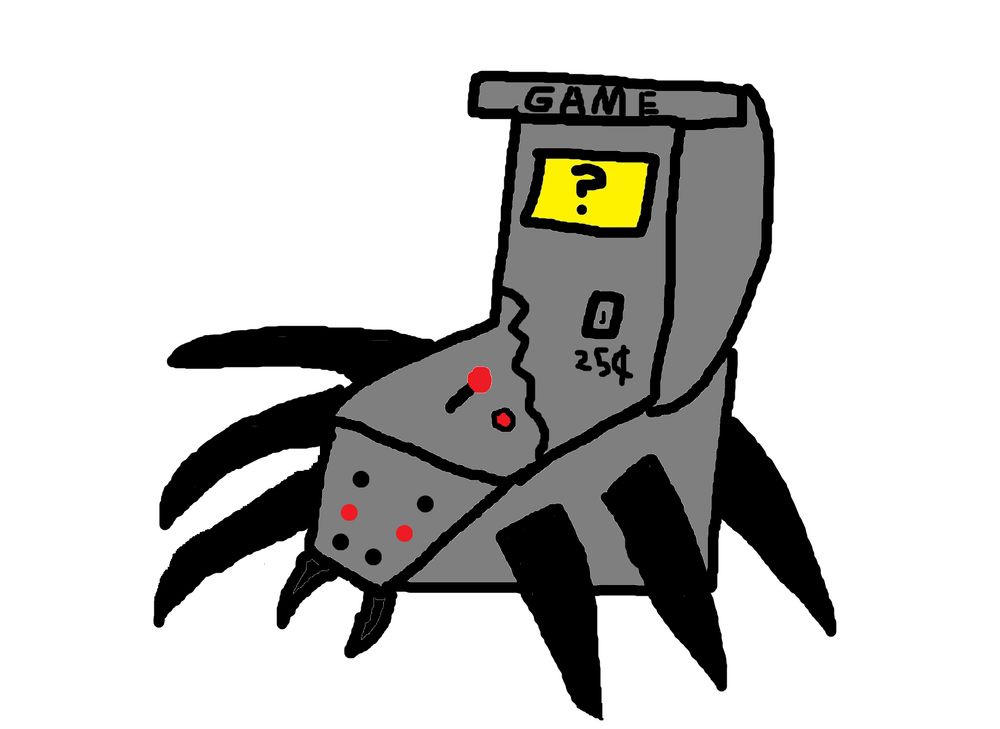 A spider arcade cabinet.