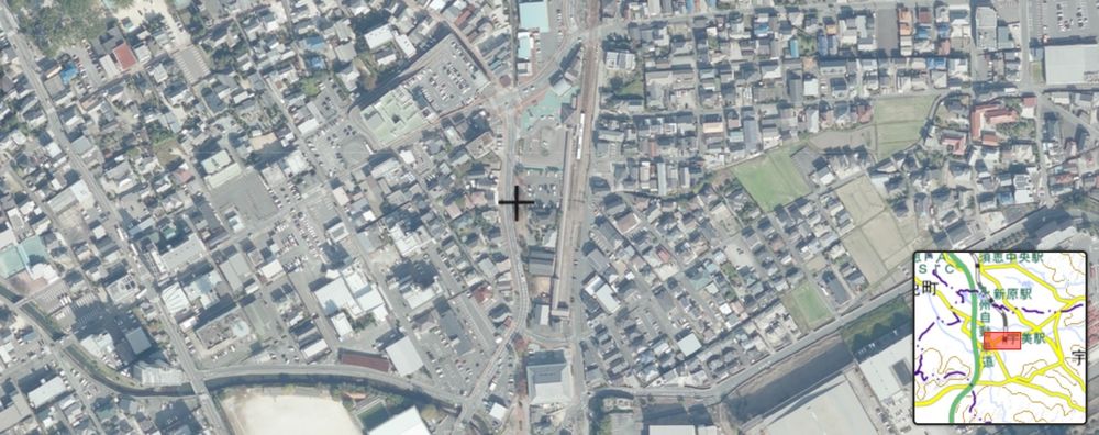 旧国鉄　勝田線
宇美駅跡地
周辺の航空写真
2020年

跡地には道路になっています