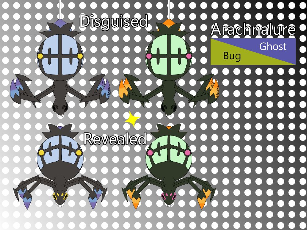 A Bug/Ghost type spider made to look like Chandelure