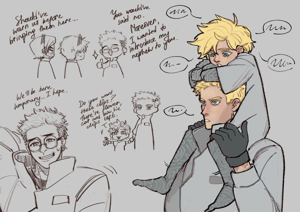 Vash brought his brother and nephew to Luida and Brad without informing them in advance. This happens post July incident that almost happened in this au.