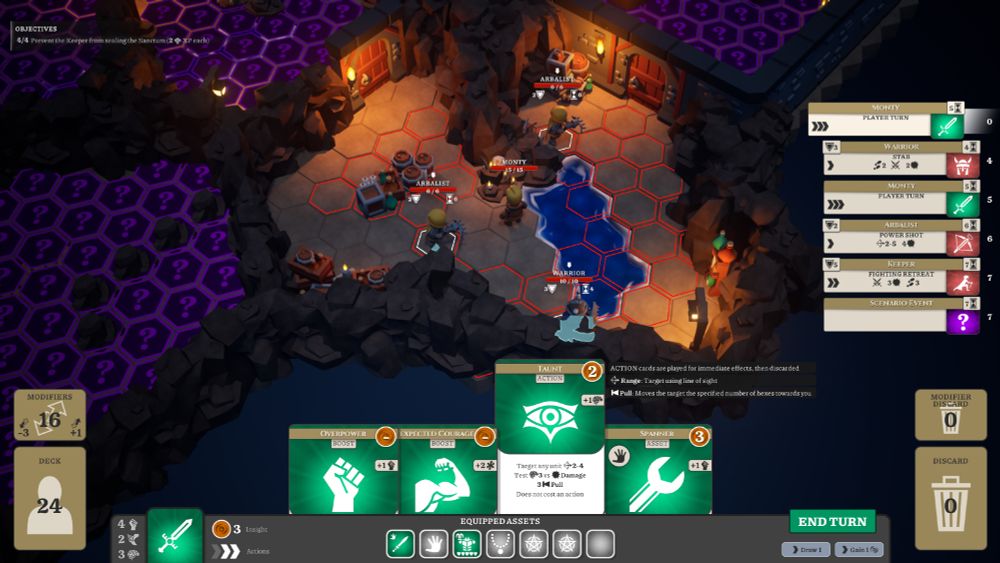 Screenshot from the prototype of Delve Too Deep.