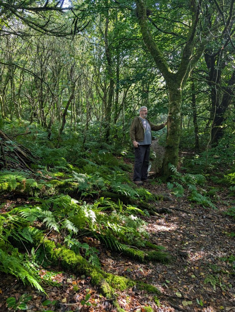 Richard standing in forest next to a tree 