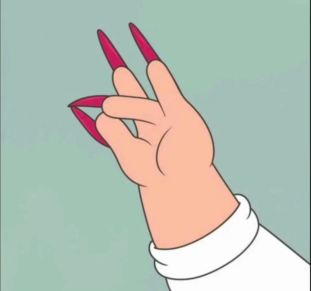 Peter griffin with acrylic nails 